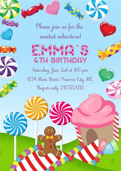 Blank Candyland Invitation Template